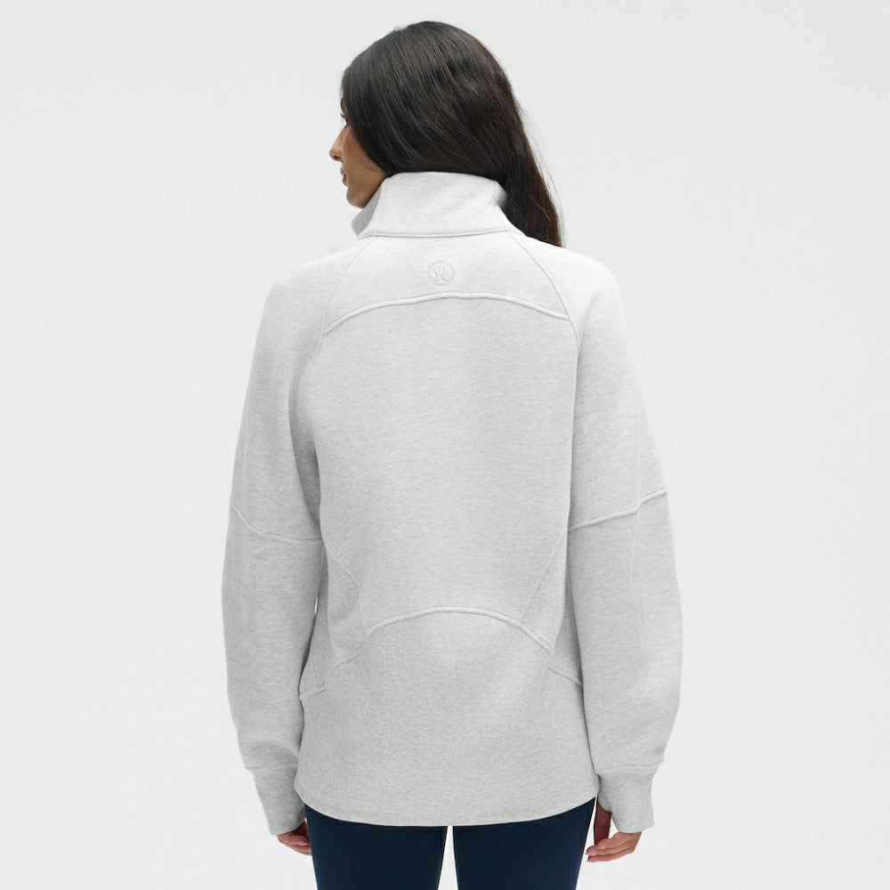 New York Rangers lululemon Women's Long Scuba Oversized Half-Zip Funnel Neck - Heathered Core Ultra Light Grey | NHL online