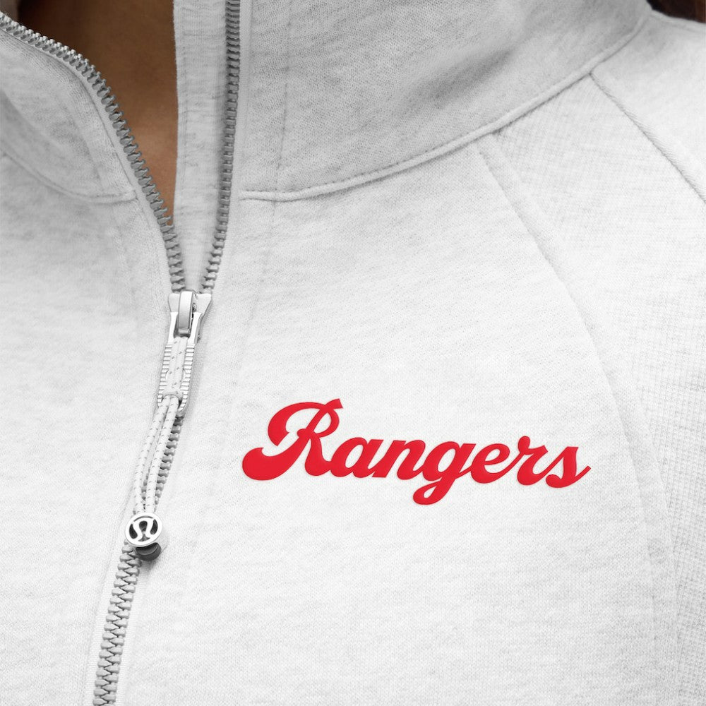 New York Rangers lululemon Women's Long Scuba Oversized Half-Zip Funnel Neck - Heathered Core Ultra Light Grey | NHL online
