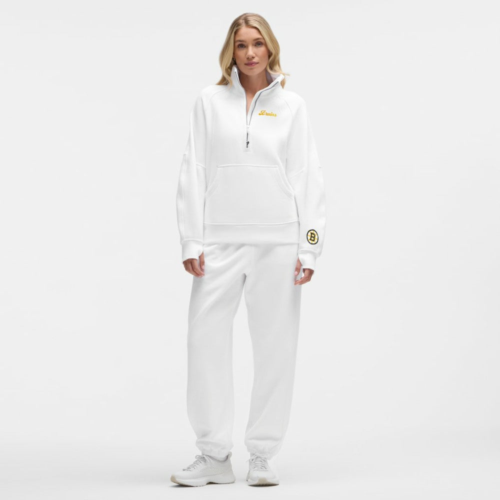 Boston Bruins lululemon Women's Long Scuba Oversized Half-Zip Funnel Neck - White | NHL Lifestyle