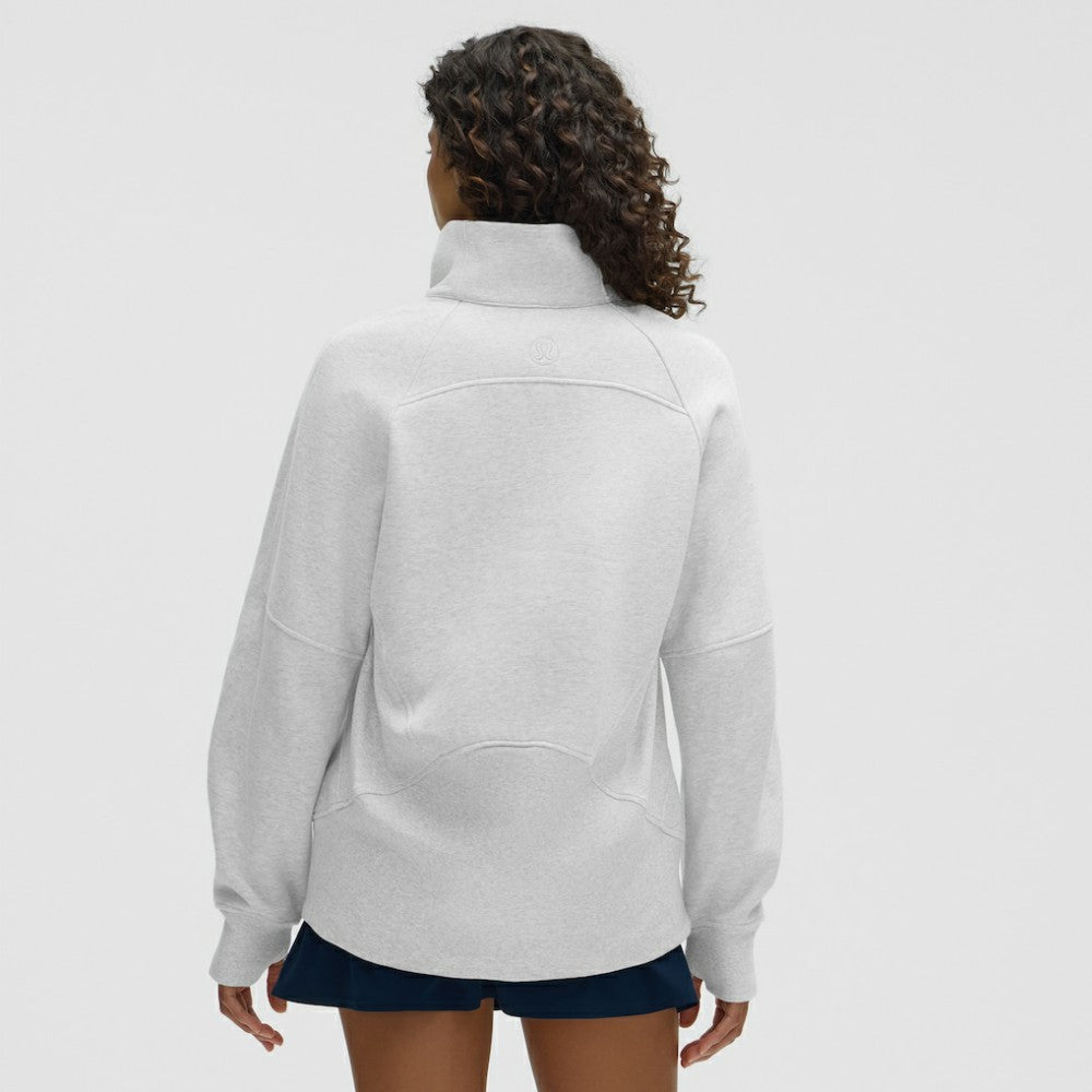 Tampa Bay Lightning lululemon Women's Long Scuba Oversized Half-Zip Funnel Neck - Heathered Core Ultra Light Grey | NHL near me