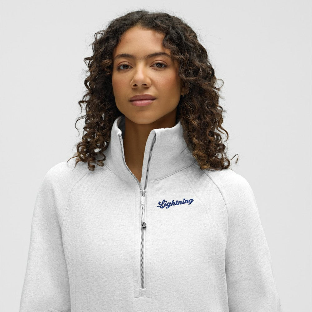 Tampa Bay Lightning lululemon Women's Long Scuba Oversized Half-Zip Funnel Neck - Heathered Core Ultra Light Grey | NHL near me