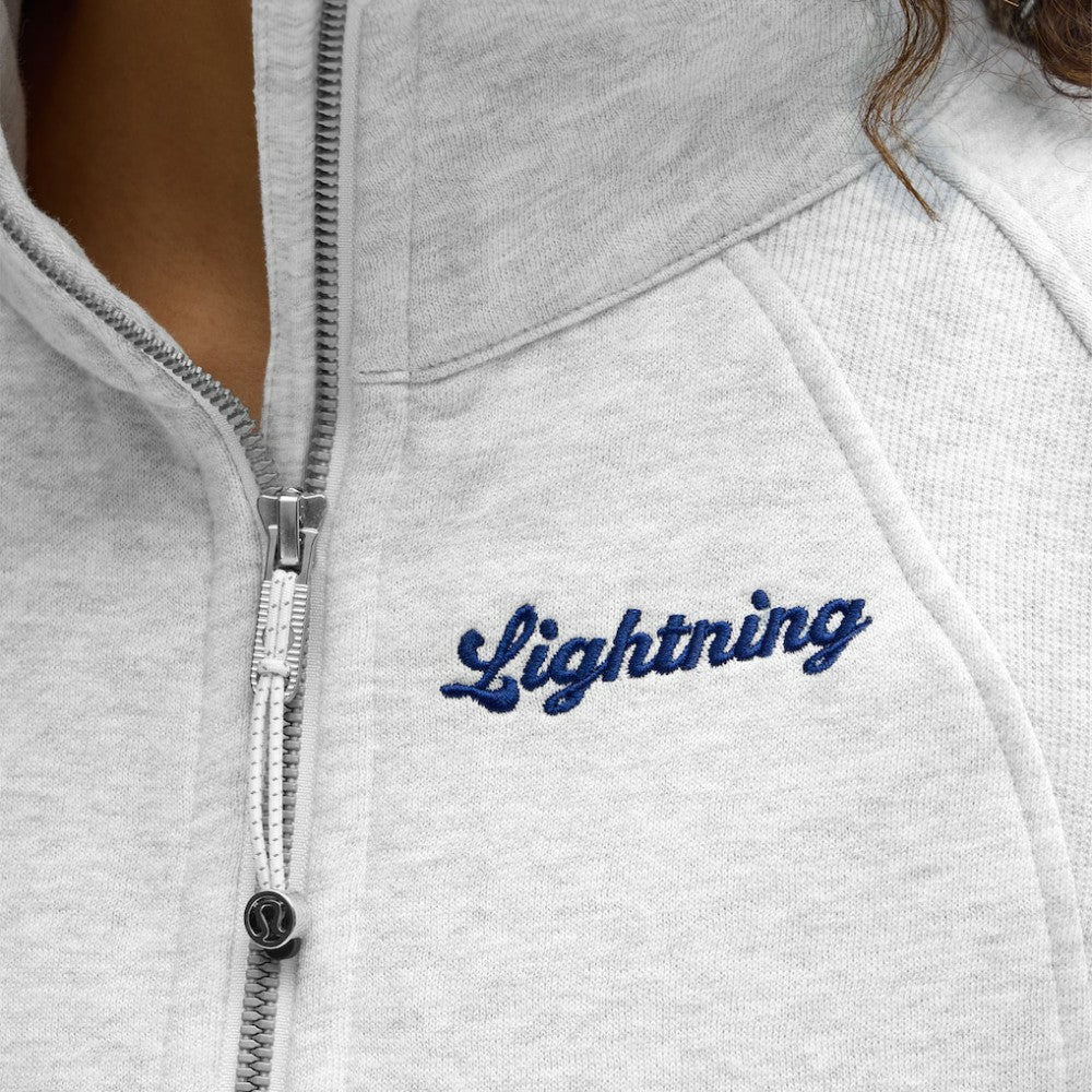Tampa Bay Lightning lululemon Women's Long Scuba Oversized Half-Zip Funnel Neck - Heathered Core Ultra Light Grey | NHL near me