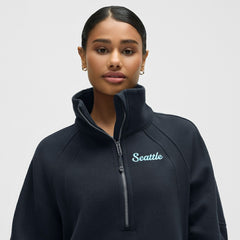 Seattle Kraken lululemon Women's Long Scuba Oversized Half-Zip Funnel Neck - True Navy | NHL on sale