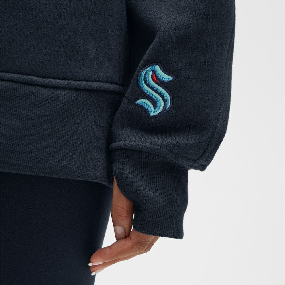 Seattle Kraken lululemon Women's Long Scuba Oversized Half-Zip Funnel Neck - True Navy | NHL on sale