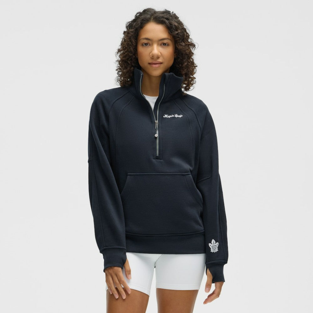 Toronto Maple Leafs lululemon Women's Long Scuba Oversized Half-Zip Funnel Neck - True Navy | NHL sale