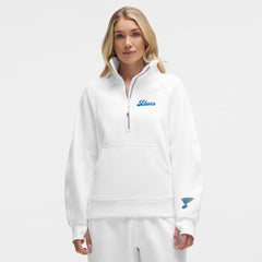 St. Louis Blues lululemon Women's Long Scuba Oversized Half-Zip Funnel Neck - White | NHL sale