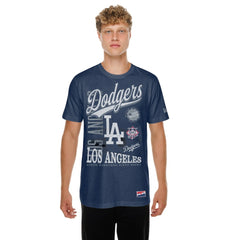 Los Angeles Dodgers New Era  Oversized Throwback Distressed T-Shirt for sale