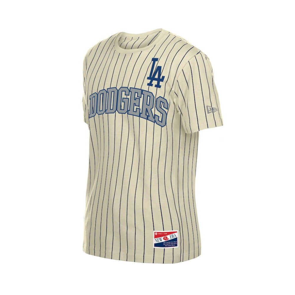 Los Angeles Dodgers New Era Throwback Meshback Pinstripe T-Shirt for sale