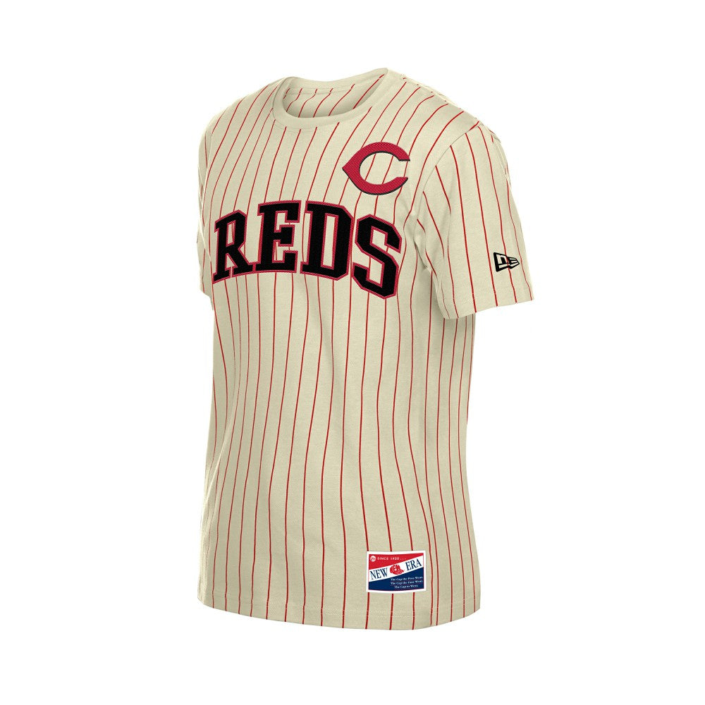 Cincinnati Reds New Era Throwback Meshback Pinstripe T-Shirt Outlet