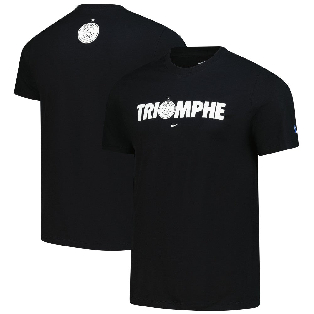 Nike - Paris Saint-Germain 2025 Champions of Europe Triomphe T-Shirt - Black