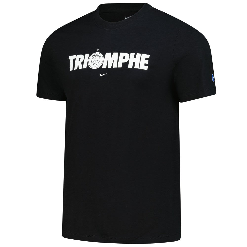 Nike - Paris Saint-Germain 2025 Champions of Europe Triomphe T-Shirt - Black