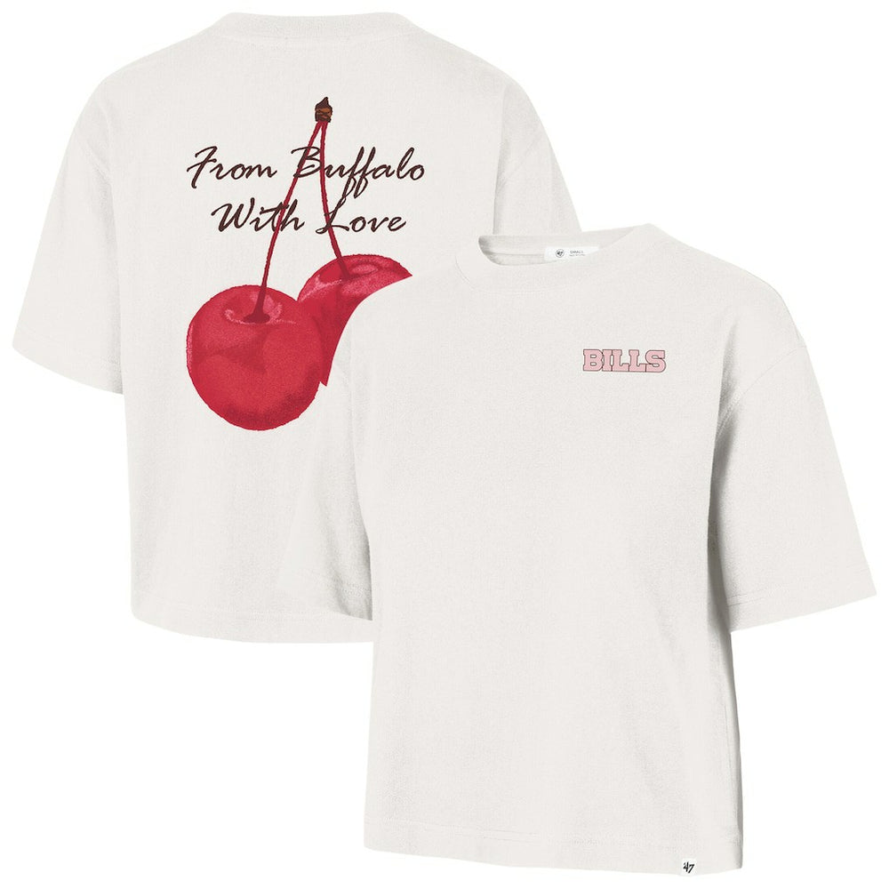 Buffalo Bills '47 Women's Love Letter Reed City T-Shirt - Cream - 47 brand