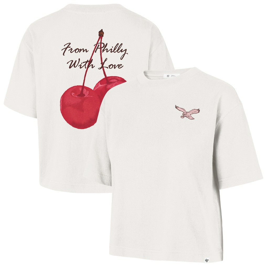Philadelphia Eagles '47 Women's Love Letter Reed City T-Shirt - Cream - 47 brand