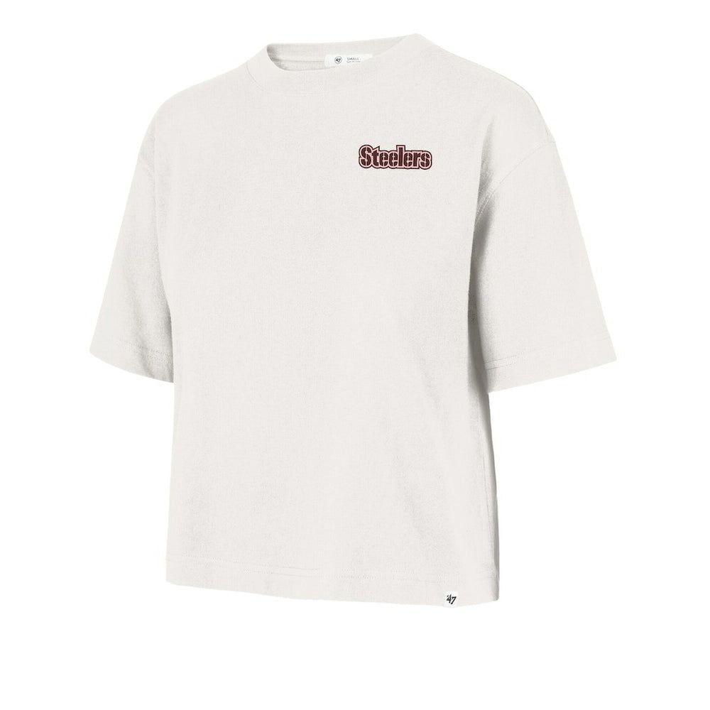 Pittsburgh Steelers '47 Women's Love Letter Reed City T-Shirt - Cream - 47 brand