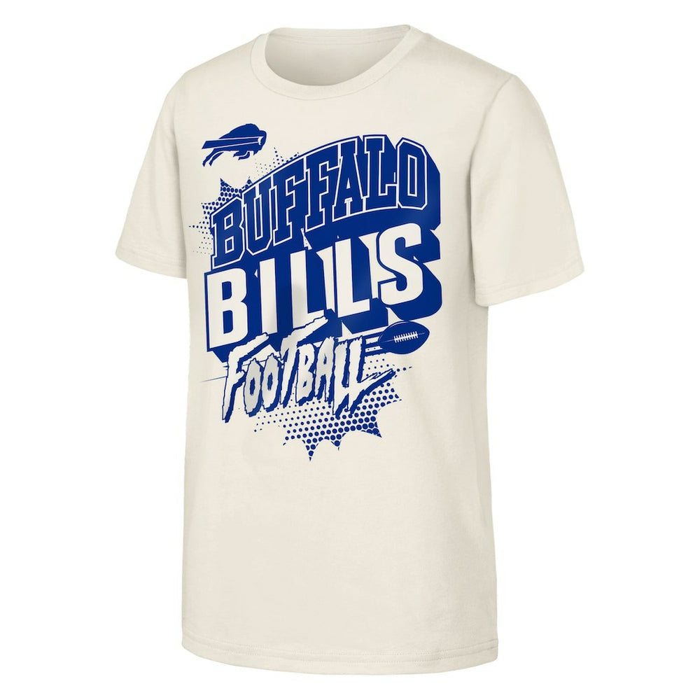 Buffalo Bills Outerstuff Youth Action Comic T-Shirt - Natural - NFL