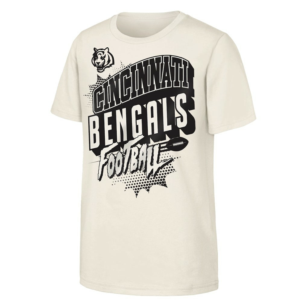Cincinnati Bengals Outerstuff Youth Action Comic T-Shirt - Natural - NFL