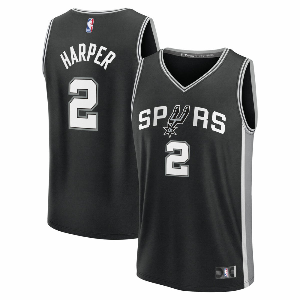 Fanatics Dylan Harper San Antonio Spurs 2025 NBA Draft First Round Pick Fast Break Replica Jersey Icon Edition Black