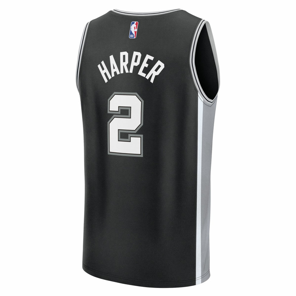 Fanatics Dylan Harper San Antonio Spurs 2025 NBA Draft First Round Pick Fast Break Replica Jersey Icon Edition Black
