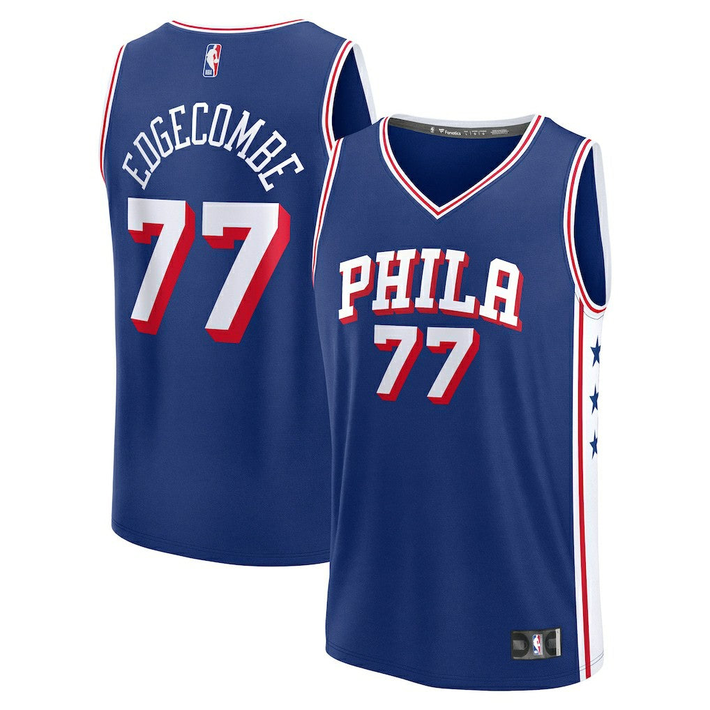 Fanatics V. J. Edgecombe Philadelphia 76ers Youth 2025 NBA Draft First Round Pick Fast Break Replica Jersey Icon Edition Royal