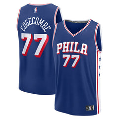 Fanatics V. J. Edgecombe Philadelphia 76ers Youth 2025 NBA Draft First Round Pick Fast Break Replica Jersey Icon Edition Royal