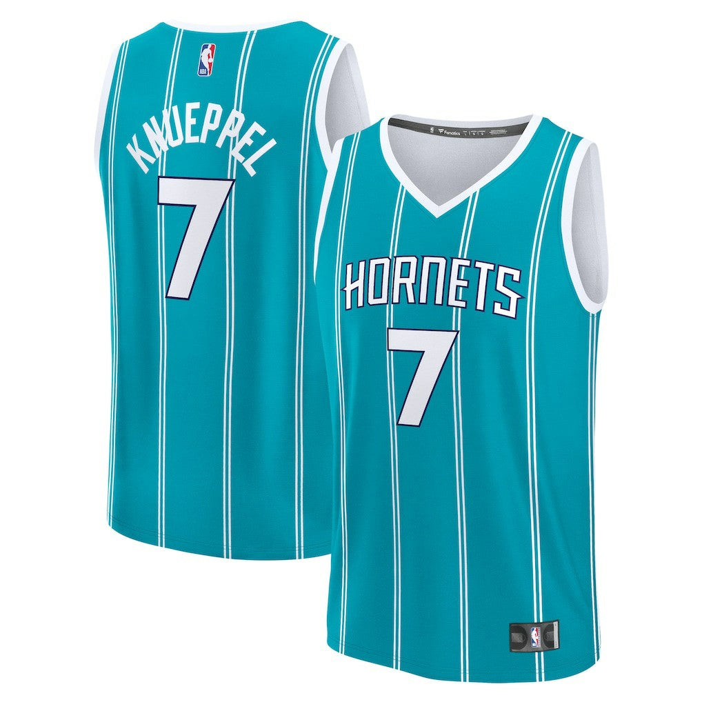 Fanatics Kon Knueppel Charlotte Hornets 2025 NBA Draft First Round Pick Fast Break Replica Jersey Icon Edition Teal