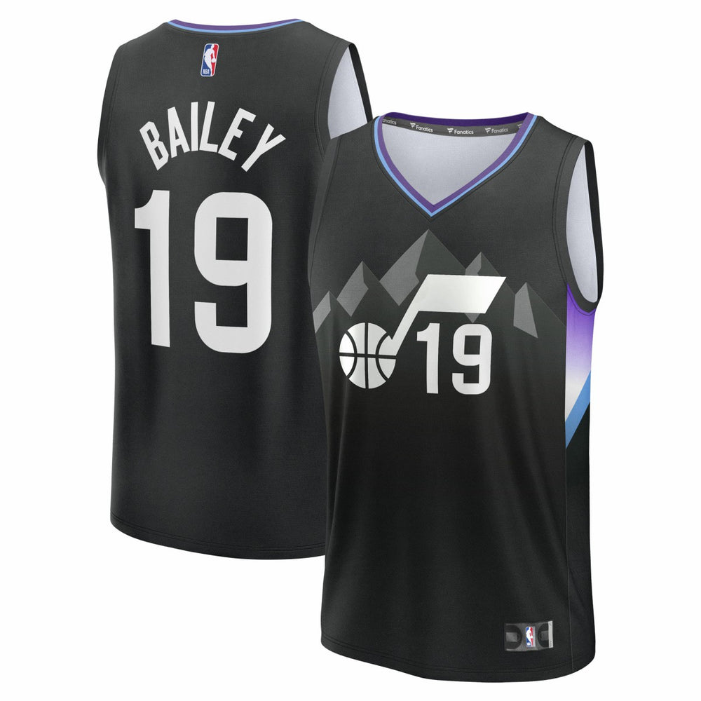 Fanatics Ace Bailey Utah Jazz 2025 NBA Draft First Round Pick Fast Break Replica Jersey Statement Edition Black