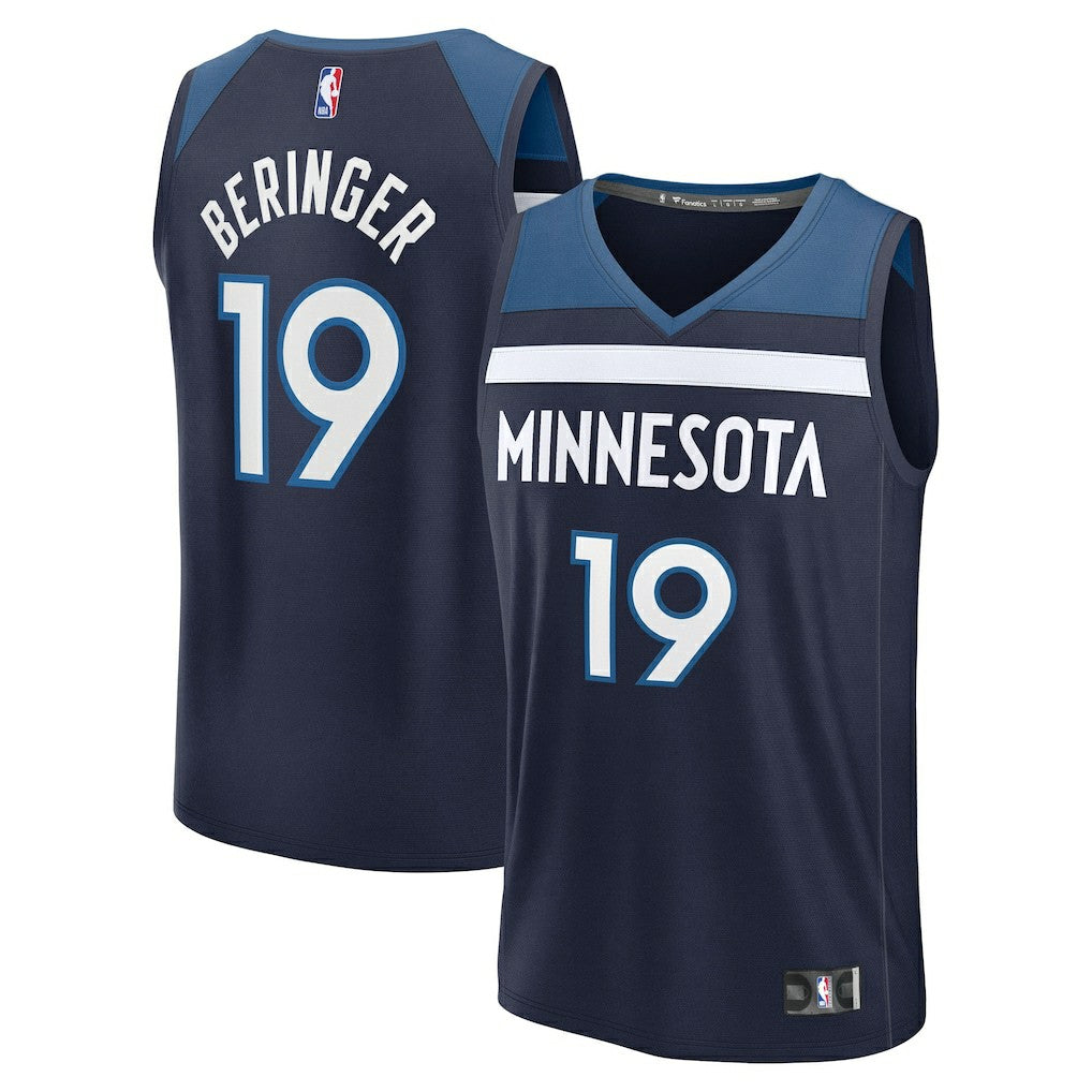 Fanatics Joan Beringer Minnesota Timberwolves 2025 NBA Draft First Round Pick Fast Break Replica Jersey Icon Edition Navy