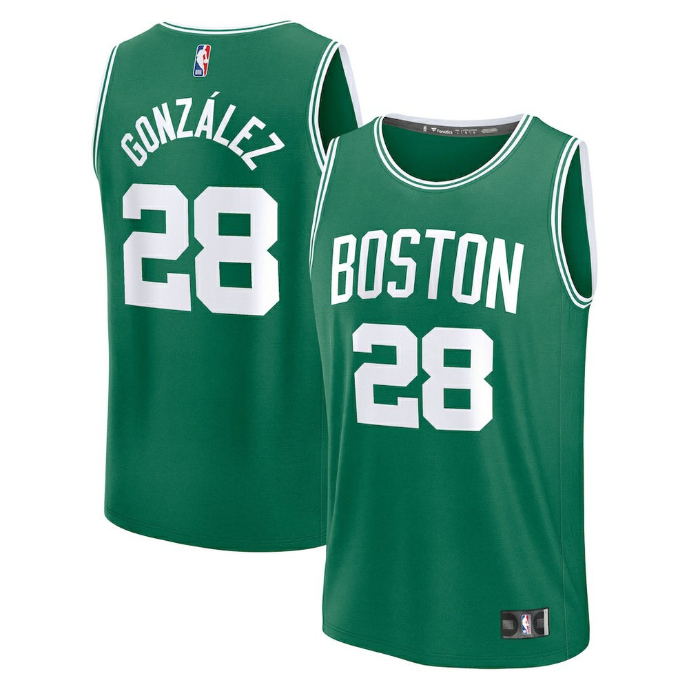 Fanatics Hugo Gonzalez Boston Celtics Youth 2025 NBA Draft First Round Pick Fast Break Replica Jersey Icon Edition Kelly Green