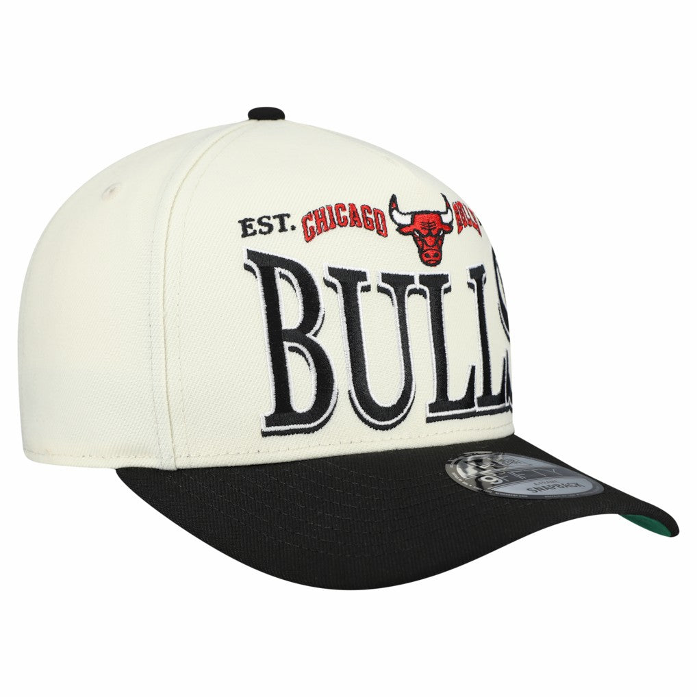 New Era Chicago Bulls Stretched 2-Tone A-Frame 9FIFTY Adjustable Hat Cream/Black