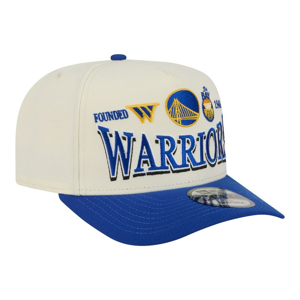 New Era Golden State Warriors Stretched 2-Tone A-Frame 9FIFTY Adjustable Hat Cream/Royal