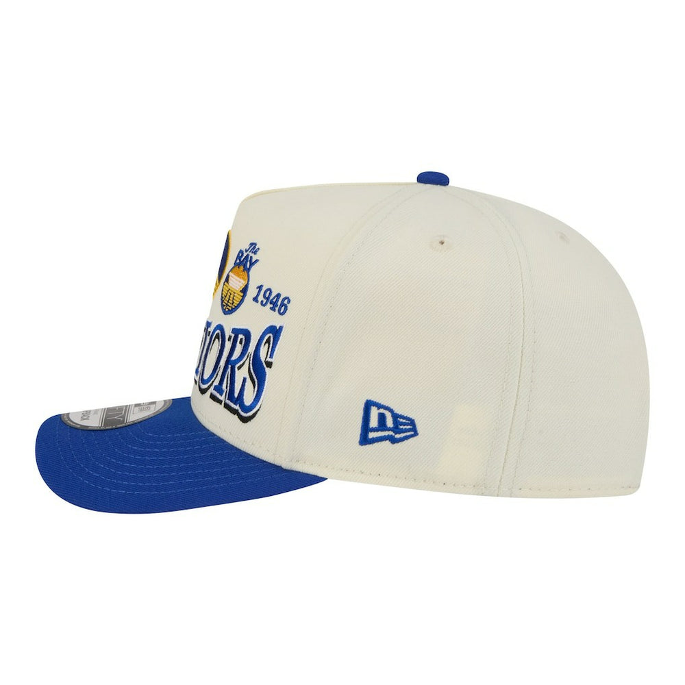 New Era Golden State Warriors Stretched 2-Tone A-Frame 9FIFTY Adjustable Hat Cream/Royal