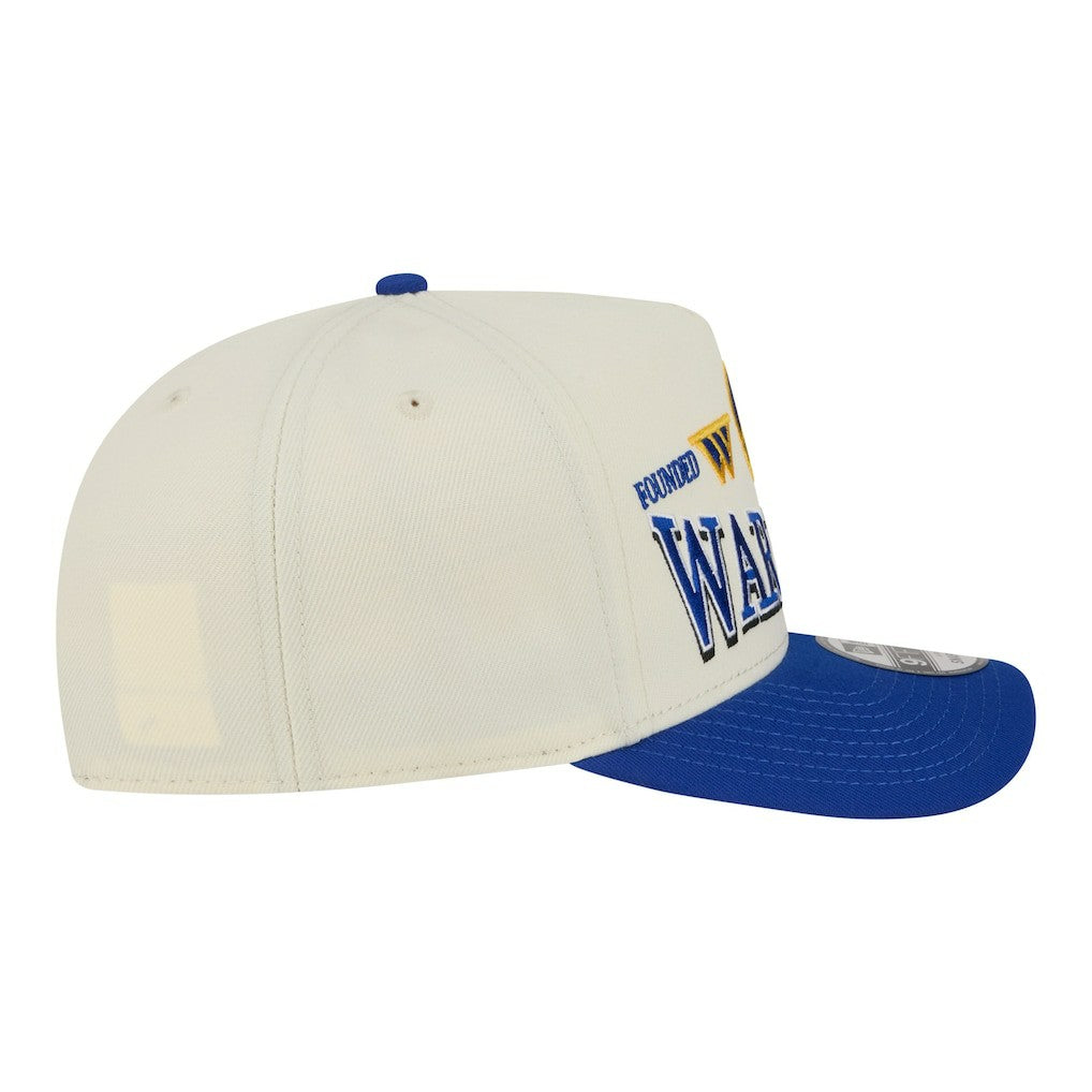 New Era Golden State Warriors Stretched 2-Tone A-Frame 9FIFTY Adjustable Hat Cream/Royal