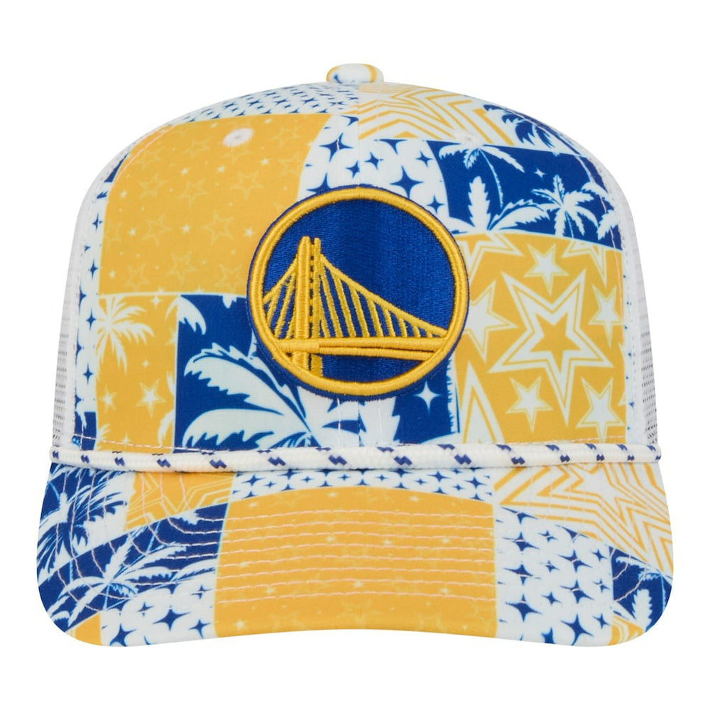 New Era Golden State Warriors Fan Pack Tropical Pattern 9SEVENTY Adjustable Hat White