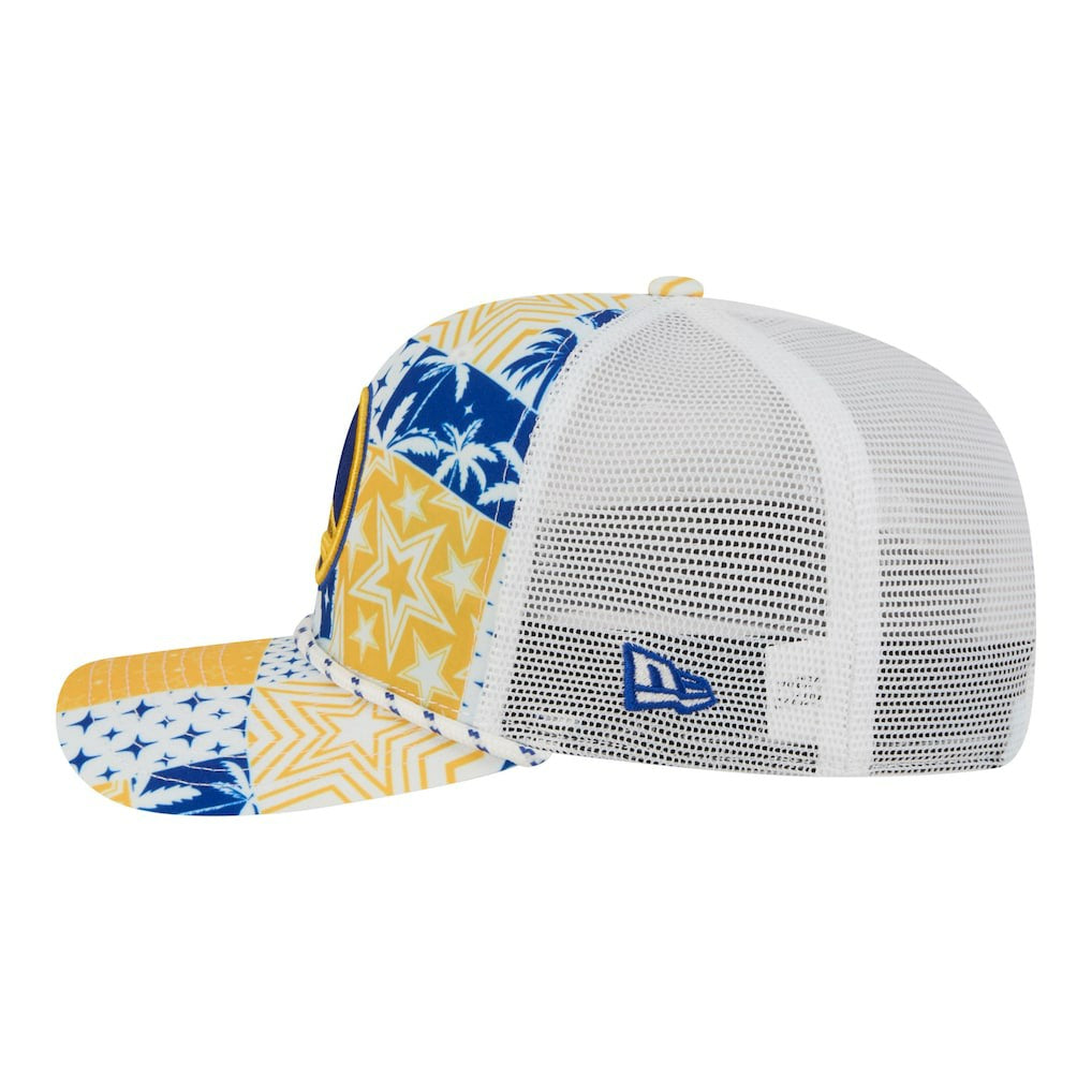 New Era Golden State Warriors Fan Pack Tropical Pattern 9SEVENTY Adjustable Hat White