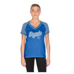 Kansas City Royals New Era Women's Gameday V-Neck T-Shirt Outlet