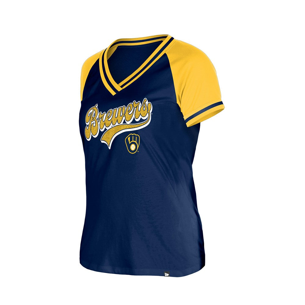 Milwaukee Brewers New Era Women's Gameday V-Neck T-Shirt Discount