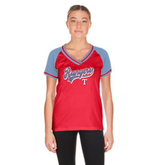 Texas Rangers New Era Women's Gameday V-Neck T-Shirt Discount