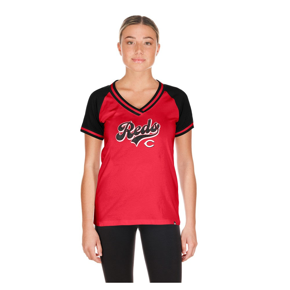 Cincinnati Reds New Era Women's Gameday V-Neck T-Shirt Sale