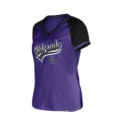 Colorado Rockies New Era Women's Gameday V-Neck T-Shirt Discount