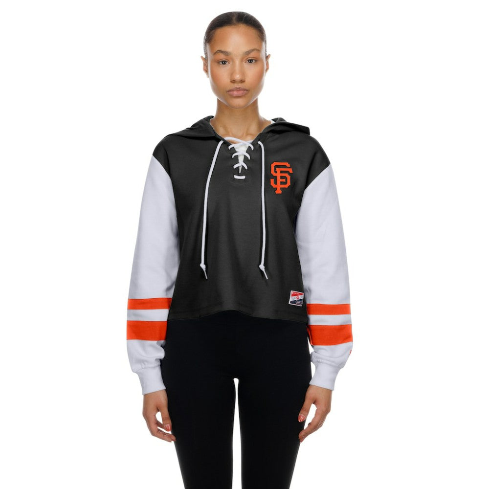 San Francisco Giants New Era Women's Boxy Lace-Up Hoodie Sale