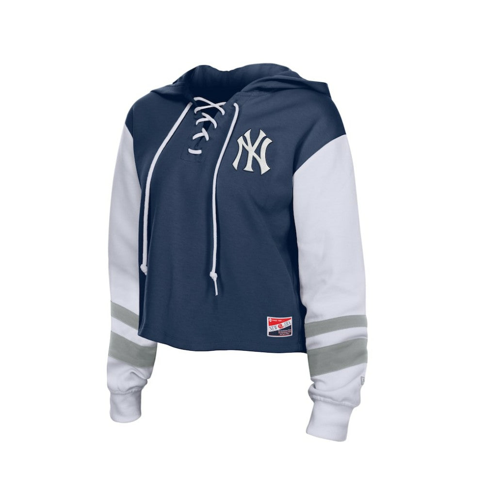 New York Yankees New Era Women's Boxy Lace-Up Hoodie Sale