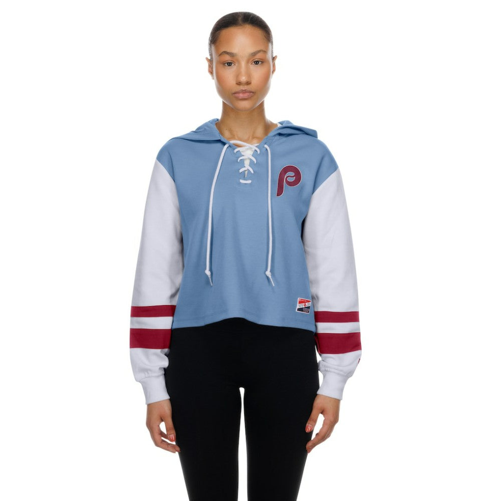 Philadelphia Phillies New Era Women's Boxy Lace-Up Hoodie for sale