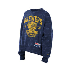 Milwaukee Brewers New Era Women's Throwback Oversized Boxy Sweatshirt Sale