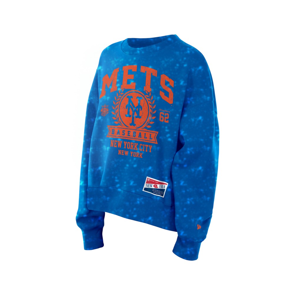 New York Mets New Era Women's Throwback Oversized Boxy Sweatshirt Sale