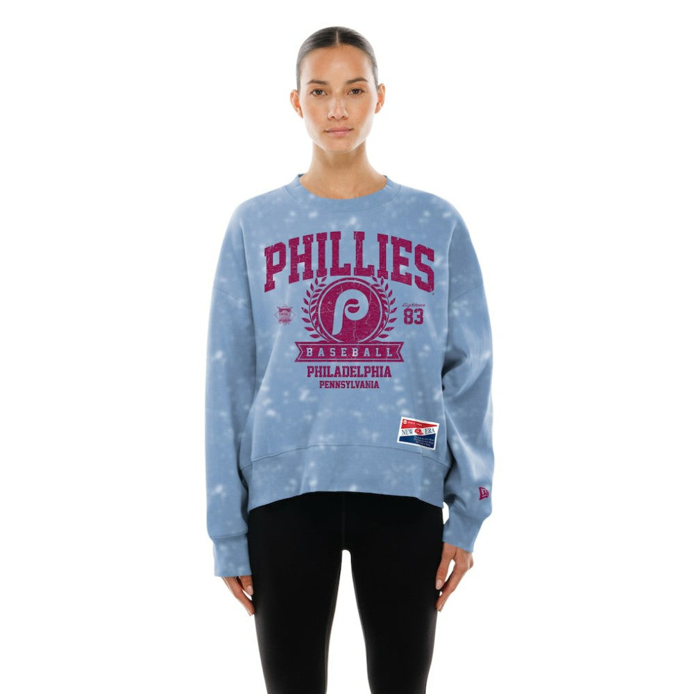 Philadelphia Phillies New Era Women's Throwback Oversized Boxy Sweatshirt Outlet