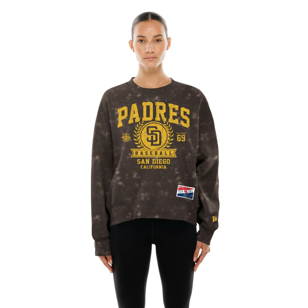 San Diego Padres New Era Women's Throwback Oversized Boxy Sweatshirt Sale