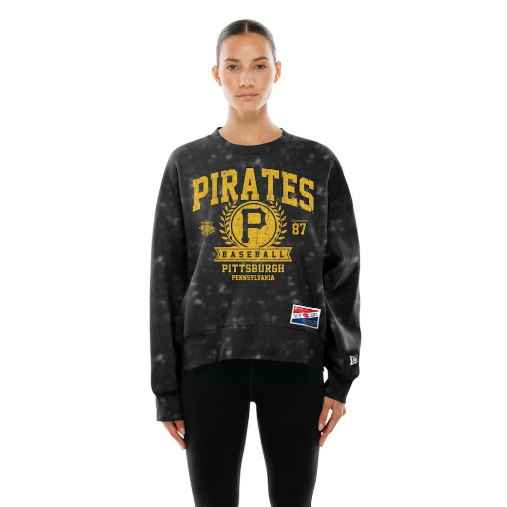 Pittsburgh Pirates New Era Women's Throwback Oversized Boxy Sweatshirt for sale