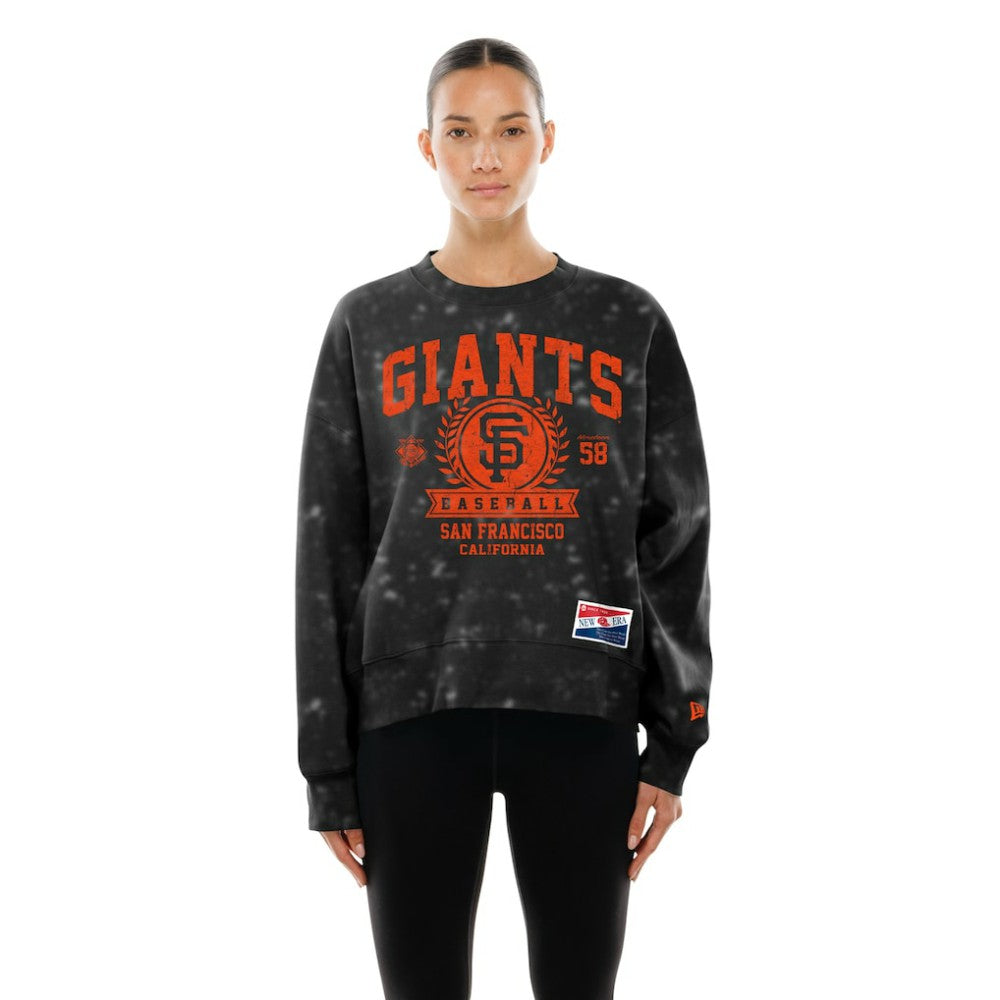 San Francisco Giants New Era Women's Throwback Oversized Boxy Sweatshirt Discount