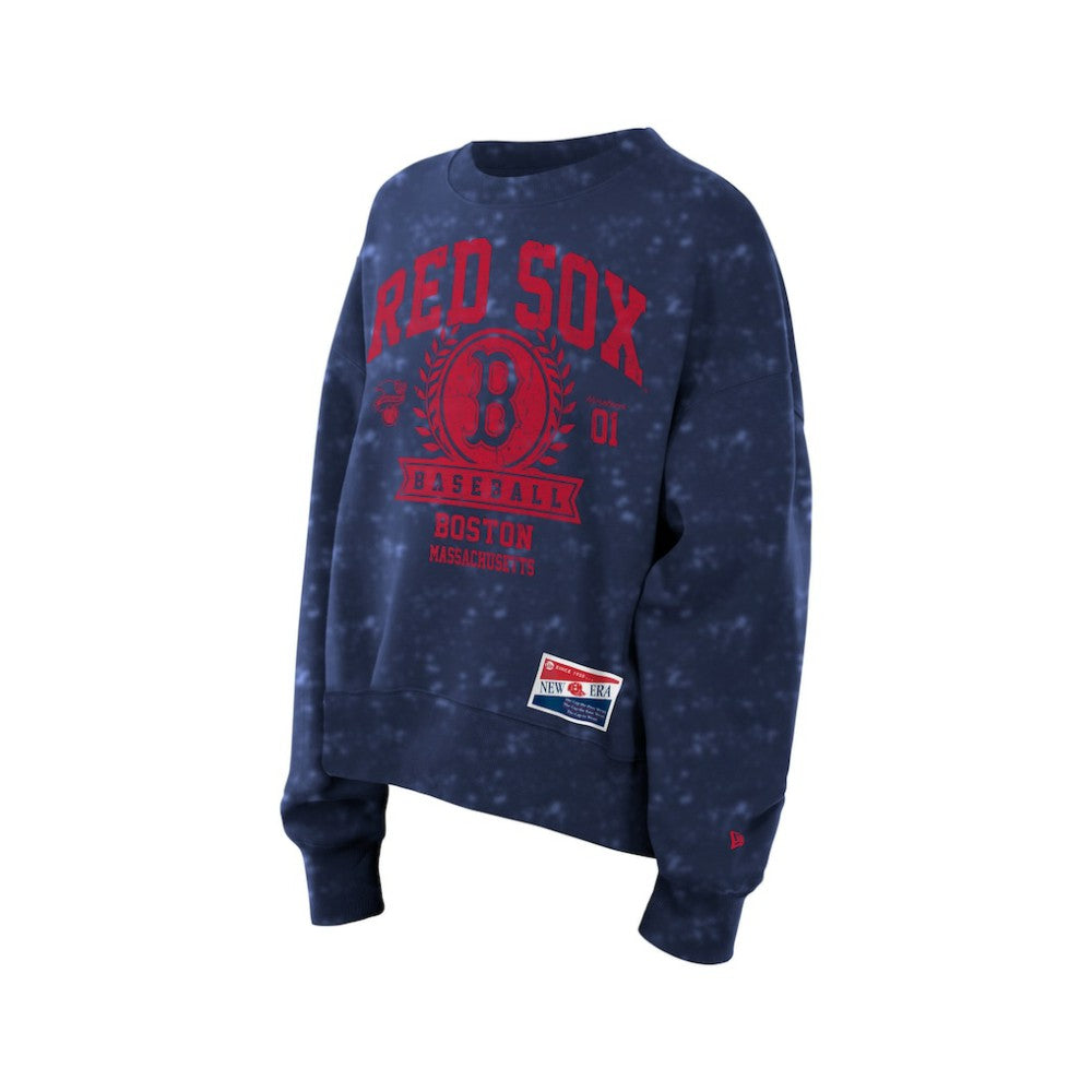 Boston Red Sox New Era Women's Throwback Oversized Boxy Sweatshirt Outlet