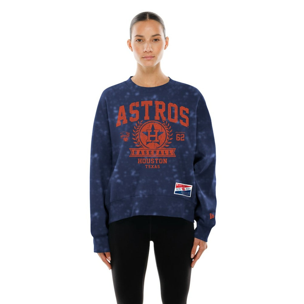 Houston Astros New Era Women's Throwback Oversized Boxy Sweatshirt Outlet
